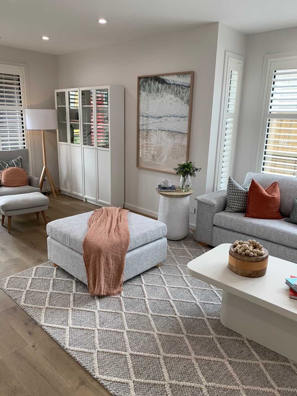 living room painted with white