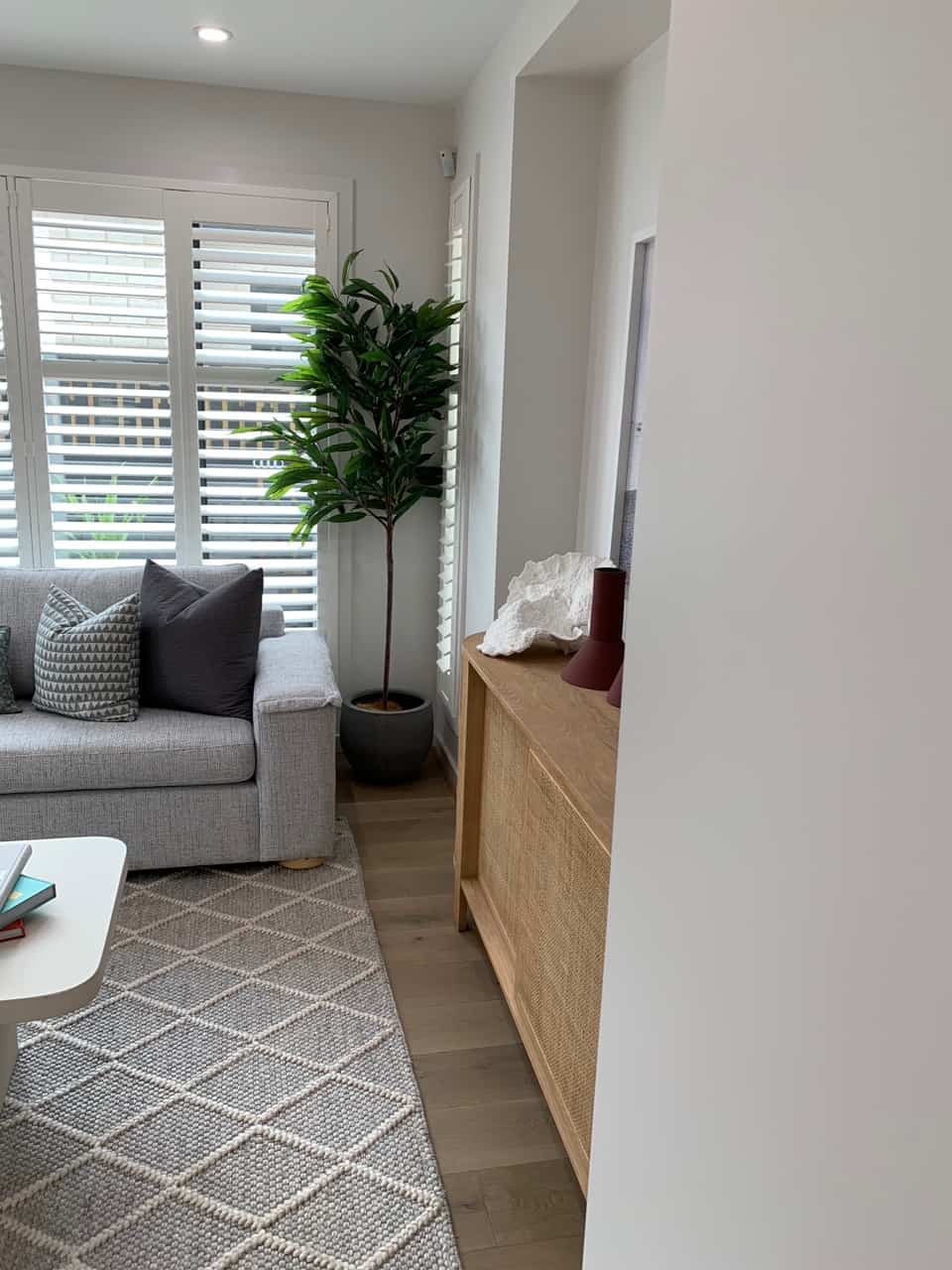 living room painted with white