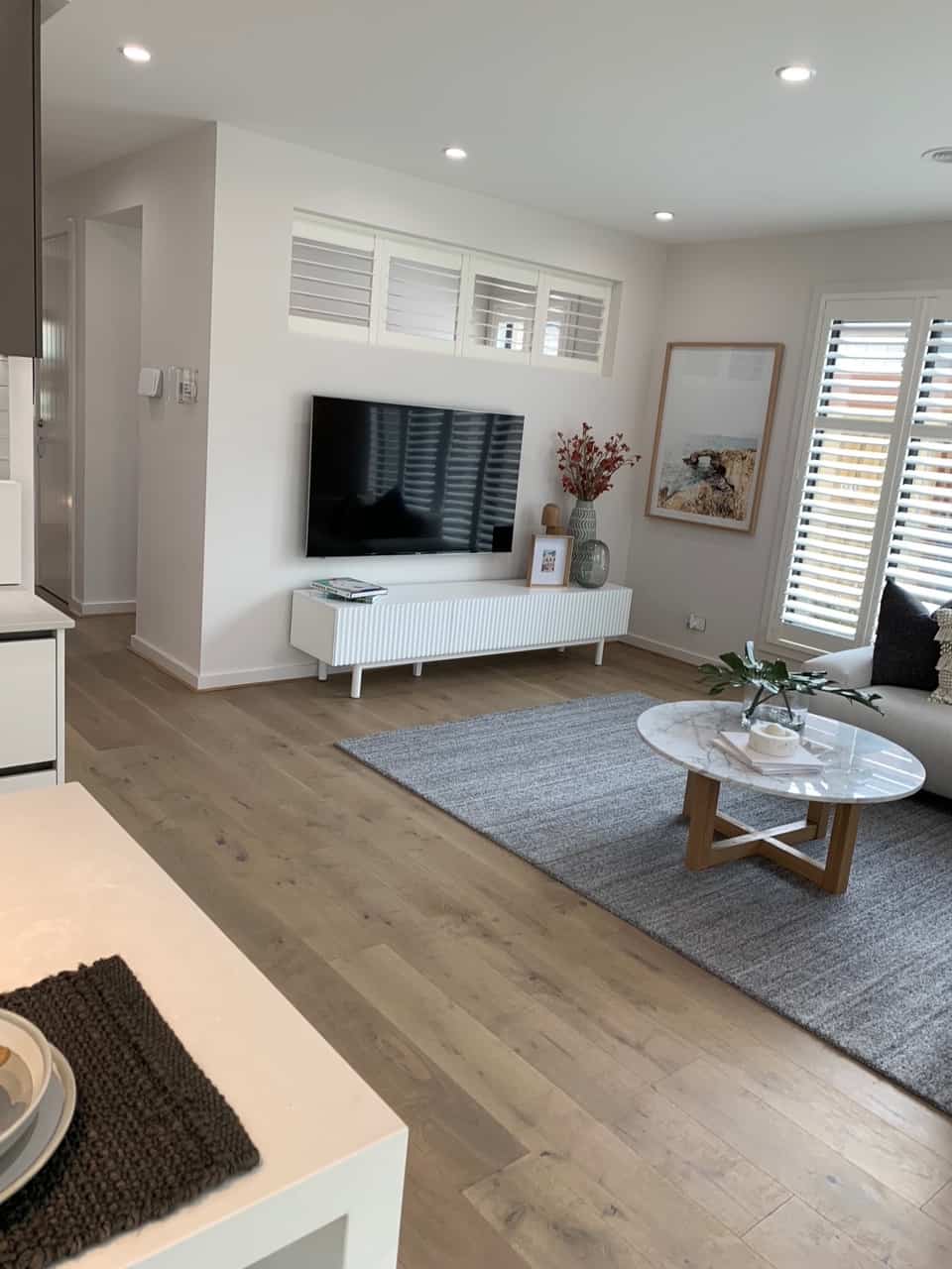 living room painted with white