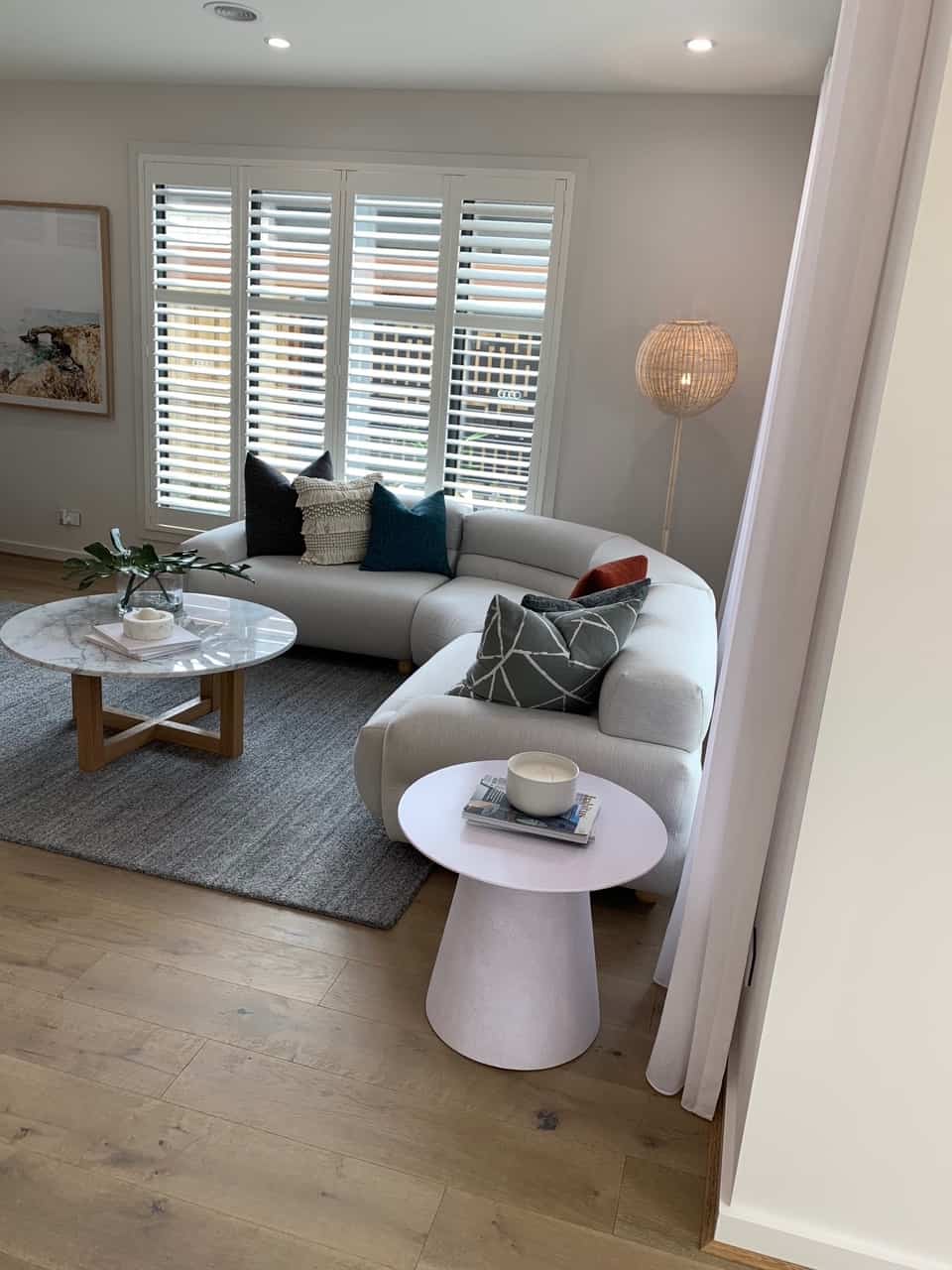 living room painted with white