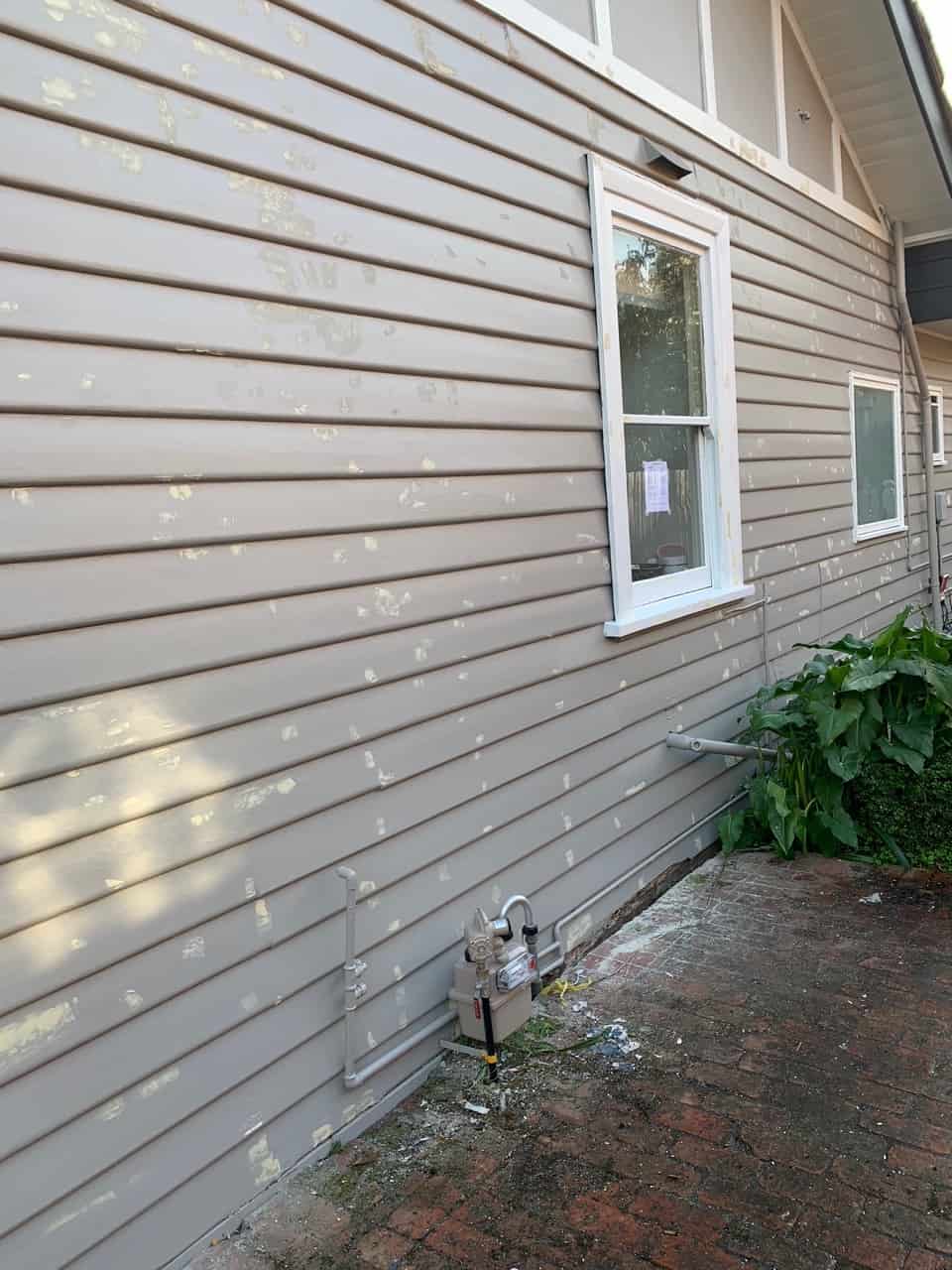 house outside wall painted with brown